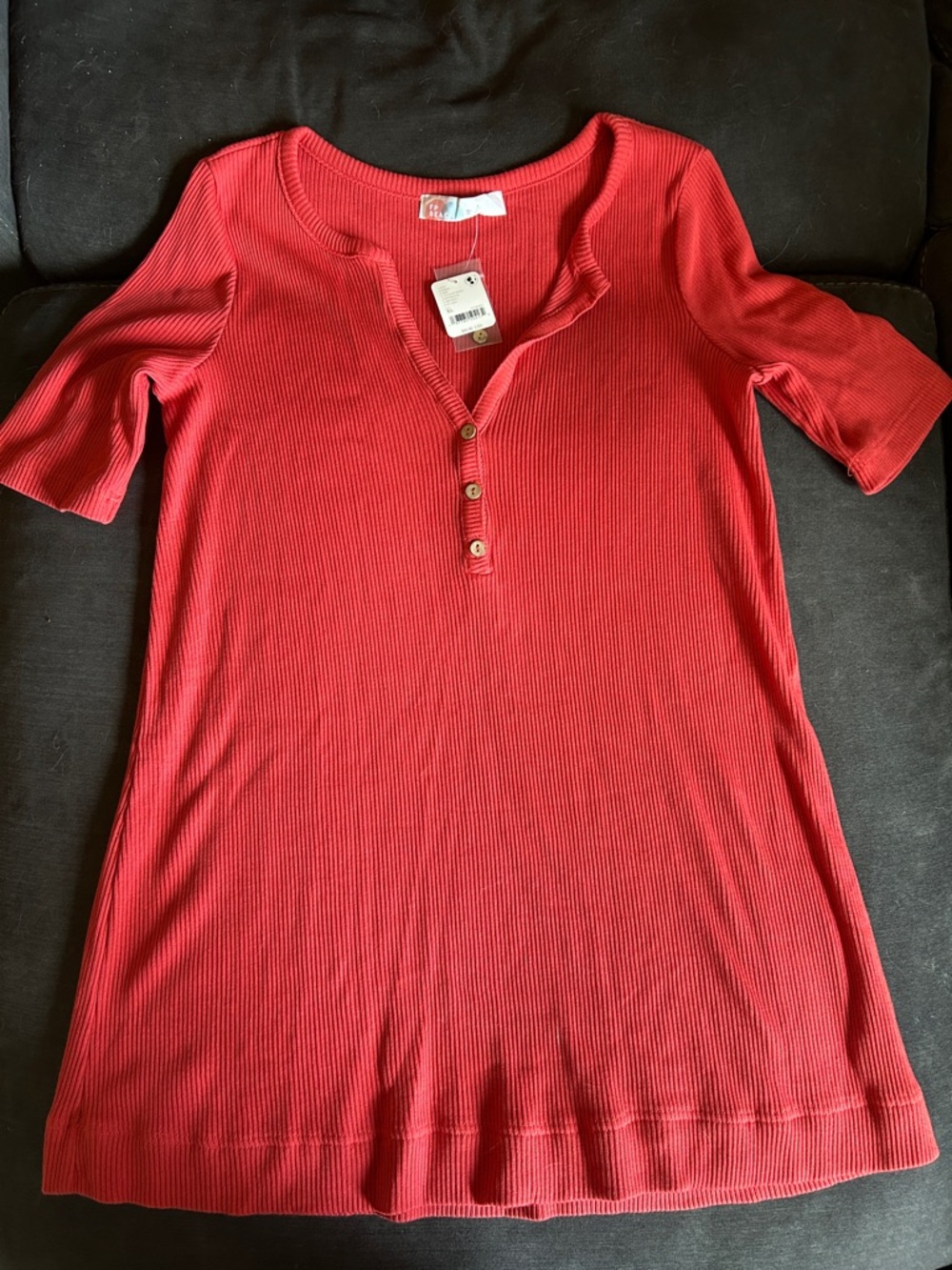 FP beach Ribbed Henley mini dress